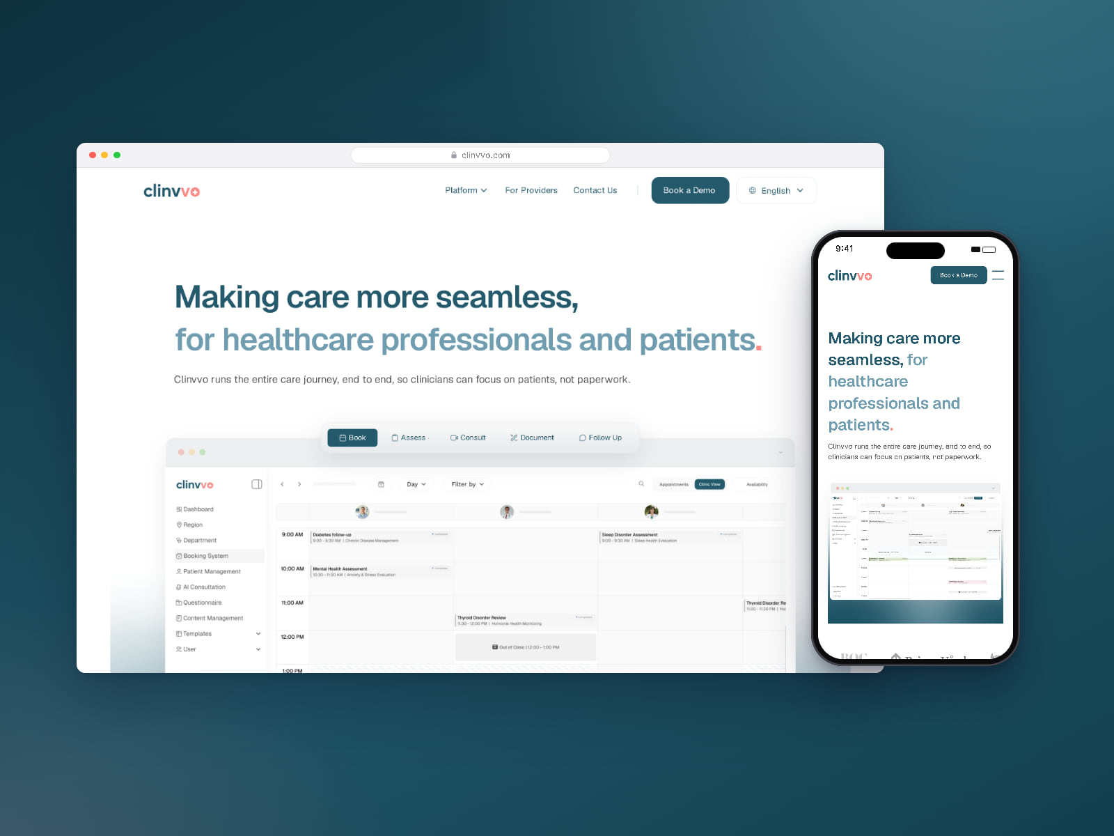 clinvvo.com — the marketing site