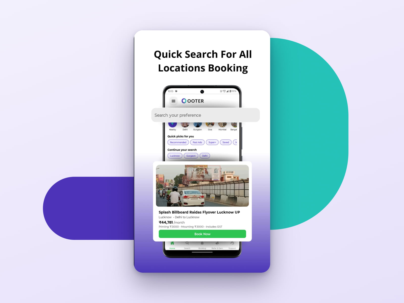 Quick search across locations