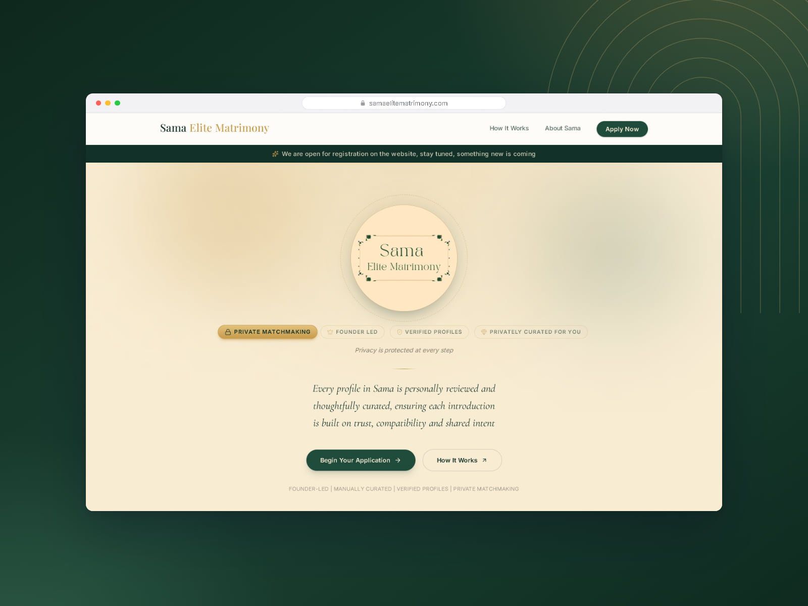 Home — a private matchmaking platform